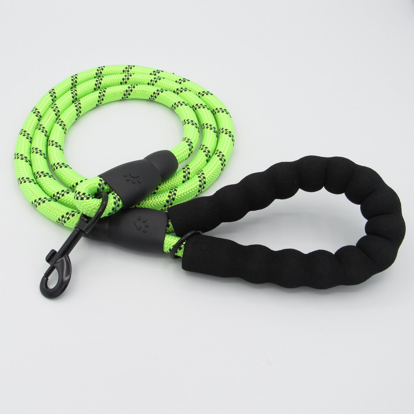 Neon Green Reflective Dog Leash Full View