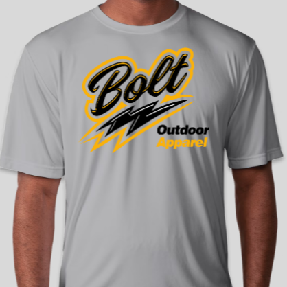 Silver Grey Bolt Logo Tee Shirt