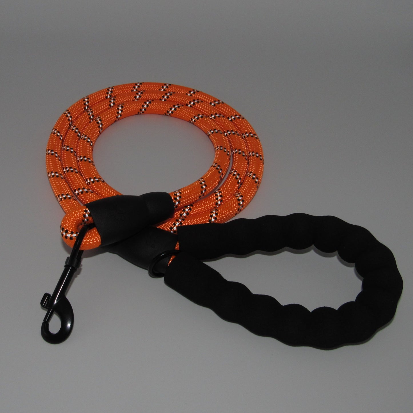 Neon Orange Reflective Dog Leash Flash Full Detail