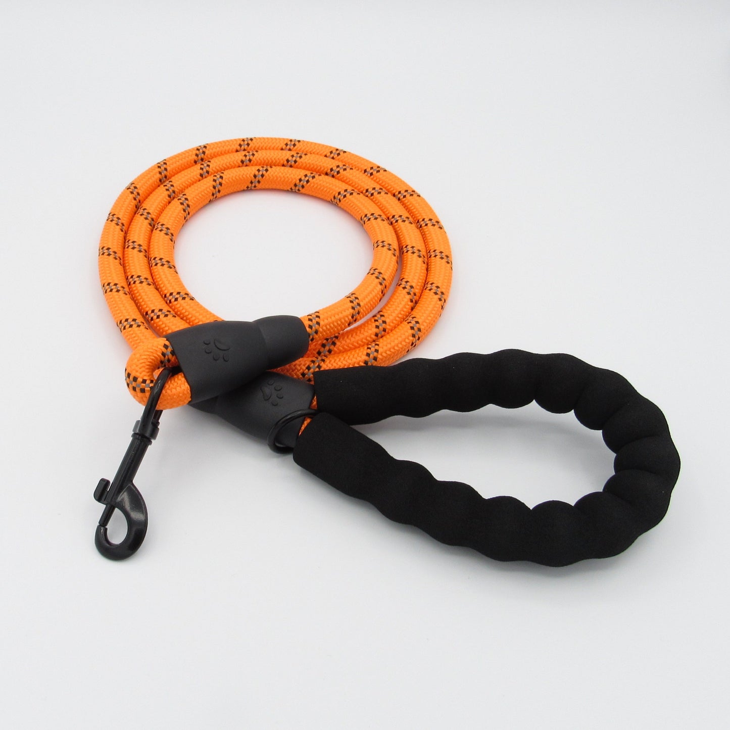 Neon Orange Reflective Dog Leash Full View